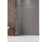 New Trendy Avexa Gold Shine XR parete doccia walk-in 80 cm oro lucida/vetro trasparente EXK-6977
