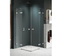 New Trendy Avexa Nickel Brushed box doccia 120x80 cm rettangolare spazzolata/vetro trasparente EXK-8535