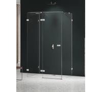 New Trendy Avexa Nickel Brushed box doccia 80x70 cm rettangolare nichel spazzolata/vetro trasparente EXK-8564