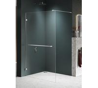 New Trendy Avexa Nickel Brushed parete doccia walk-in 80 cm spazzolata/vetro trasparente EXK-8719
