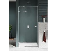 New Trendy Avexa Nickel Brushed porta doccia 80 cm a battente spazzolata/vetro trasparente EXK-8457