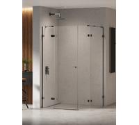 New Trendy Eventa Black Chrome box doccia 130x80 cm rettangolare nero lucida/vetro trasparente EXK-6232