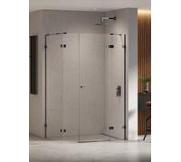 New Trendy Eventa Black Chrome box doccia 130x80 cm rettangolare nero lucida/vetro trasparente EXK-6233