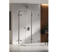 New Trendy Eventa Black Chrome box doccia 90x80 cm rettangolare nero lucida/vetro trasparente EXK-6274