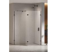 New Trendy Eventa Black Chrome parete doccia walk-in 70 cm nero lucida/vetro trasparente EXK-6327