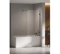 New Trendy Eventa Black Chrome parete vasca 80 cm 1 anta nero lucida/vetro trasparente EXK-5690