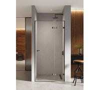 New Trendy Eventa Black Chrome porta doccia 110 cm a battente nero lucida/vetro trasparente EXK-6134