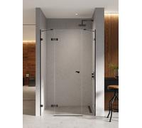 New Trendy Eventa Black Chrome porta doccia 130 cm a battente nero lucida/vetro trasparente EXK-6139