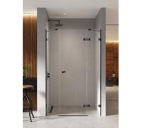 New Trendy Eventa Black Chrome porta doccia 150 cm a battente nero lucida/vetro trasparente EXK-6142
