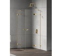 New Trendy Eventa Gold Shine box doccia 120x80 cm rettangolare oro lucida/vetro trasparente EXK-4753