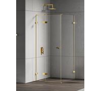 New Trendy Eventa Gold Shine box doccia 120x90 cm rettangolare oro lucida/vetro trasparente EXK-4715