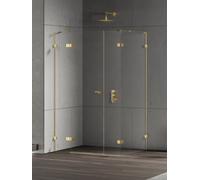 New Trendy Eventa Gold Shine box doccia 130x80 cm rettangolare oro lucida/vetro trasparente EXK-4776