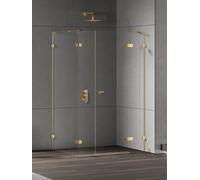New Trendy Eventa Gold Shine box doccia 130x80 cm rettangolare oro lucida/vetro trasparente EXK-4777