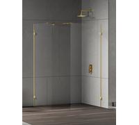New Trendy Eventa Gold Shine box doccia walk-in 120x80 cm rettangolare oro lucida/vetro trasparente EXK-4870