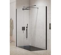 New Trendy New Modus Black box doccia walk-in 130x80 cm rettangolare nero opaca/vetro trasparente EXK-5627