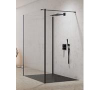 New Trendy New Modus Black parete doccia walk-in 110 cm nero opaca/vetro trasparente EXK-5599