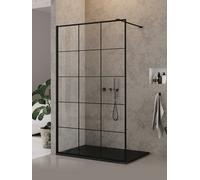 New Trendy New Modus Black parete doccia walk-in 70 cm nero opaca/vetro con motivo EXK-5545