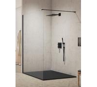 New Trendy New Modus Black parete doccia walk-in 80 cm nero opaca/vetro trasparente EXK-5536