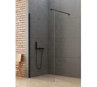 New Trendy New Soleo Black parete doccia walk-in 80 cm nero opaca/vetro trasparente K-0768-WP