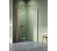 New Trendy New Soleo Copper Brushed box doccia 100x70 cm rettangolare rame spazzolata/vetro trasparente K-2030