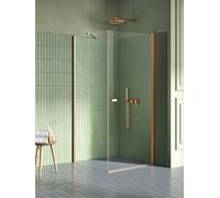 New Trendy New Soleo Copper Brushed box doccia 80x70 cm rettangolare rame spazzolata/vetro trasparente K-2287