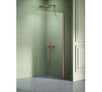 New Trendy New Soleo Copper Brushed parete doccia walk-in 80 cm rame spazzolata/vetro trasparente K-2102