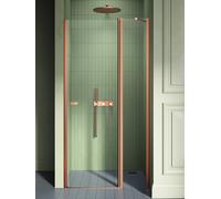 New Trendy New Soleo Copper Brushed porta doccia 110 cm a battente rame spazzolata/vetro trasparente D-0523A