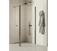 New Trendy New Soleo Gunmetal Brushed parete doccia walk-in 110 cm grafite spazzolata/vetro trasparente K-2278