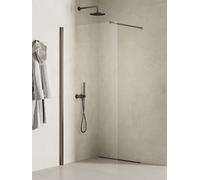 New Trendy New Soleo Gunmetal Brushed parete doccia walk-in 80 cm grafite spazzolata/vetro trasparente K-2260-WP