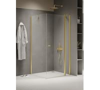 New Trendy New Soleo Light Gold box doccia 110x70 cm rettangolare oro lucida/vetro trasparente K-1863