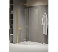 New Trendy New Soleo Light Gold box doccia 80x70 cm rettangolare oro lucida/vetro trasparente K-1901