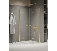 New Trendy New Soleo Light Gold box doccia 80x70 cm rettangolare oro lucida/vetro trasparente K-1944