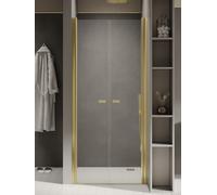 New Trendy New Soleo Light Gold porta doccia 100 cm a battente oro lucida/vetro trasparente D-0457A