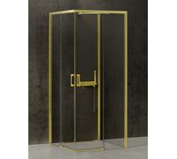 New Trendy Prime Light Gold box doccia 100x80 cm rettangolare oro lucida/vetro trasparente K-1187