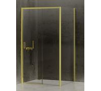 New Trendy Prime Light Gold box doccia 130x70 cm rettangolare oro lucida/vetro trasparente K-1476