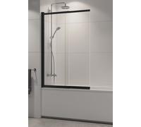 New Trendy Sensi Black parete vasca 85 cm 2 ante nero opaca/vetro trasparente P-0045