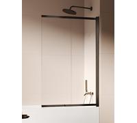 New Trendy Sensi parete vasca 100 cm 2 ante spazzolata/vetro trasparente P-0265