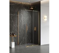 New Trendy Smart box doccia 100x80 cm rettangolare oro spazzolata/vetro trasparente EXK-7525