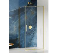 New Trendy Smart Light Gold box doccia 130x80 cm rettangolare oro lucida/vetro trasparente EXK-4243