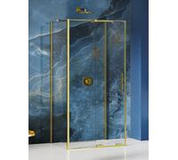 New Trendy Smart Light Gold box doccia 140x80 cm rettangolare oro lucida/vetro trasparente EXK-4290