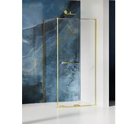New Trendy Smart Light Gold box doccia 140x80 cm rettangolare oro lucida/vetro trasparente EXK-6712