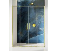 New Trendy Smart Light Gold porta doccia 160 cm scorrevole oro lucida/vetro trasparente EXK-4225