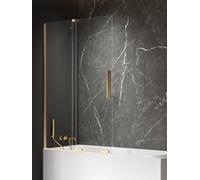 New Trendy Smart parete vasca 100 cm 2 ante oro spazzolata/vetro trasparente EXK-7787-WU