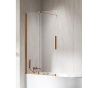 New Trendy Smart parete vasca 100 cm 2 ante rame spazzolata/vetro trasparente EXK-7802