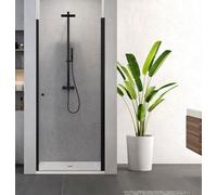 New Trendy Superia Black porta doccia 80 cm a battente nero opaca/vetro trasparente D-0332A