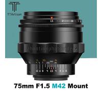 NEW TTArtisan 75mm F1.5 Full Frame Manual Swirly Bokeh Lens for M42 Mount Camera