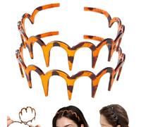New U Shape Fashion Tooth Hair Comb Headband High Cranium Head Bands for Women's Hair, Reversible Korean Zig Zag Headbands with Teeth (2 pezzi ambra, taglia unica)