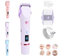 New Upgrade Bikini Trimmer for Women, Smoovi 2.0 Bikini Shaver, Beauty Bloom Electric Razor 2.0, Double Head 2 in 1 Electric Lady Shaver for Leg, Waterproof Wet & Dry Use for Bikini Area (Blue)