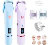 New Upgrade Bikini Trimmer for Women, Smoovi 2.0 Bikini Shaver, Beauty Bloom Electric Razor 2.0, Double Head 2 in 1 Electric Lady Shaver for Leg, Waterproof Wet & Dry Use for Bikini Area (2C)