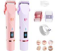 New Upgrade Bikini Trimmer for Women, Smoovi 2.0 Bikini Shaver, Beauty Bloom Electric Razor 2.0, Double Head 2 in 1 Electric Lady Shaver for Leg, Waterproof Wet & Dry Use for Bikini Area (2B)